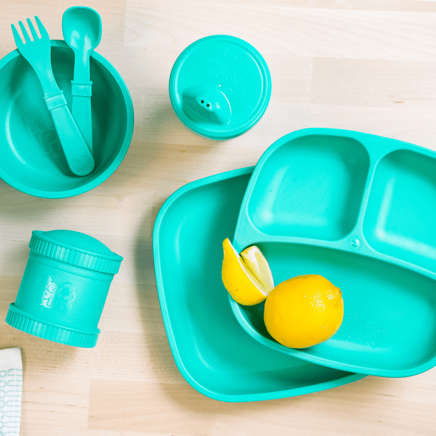 RePlay Recycled Snack Stack (2 Pods) - Aqua - Mum Made YumBaby Tableware