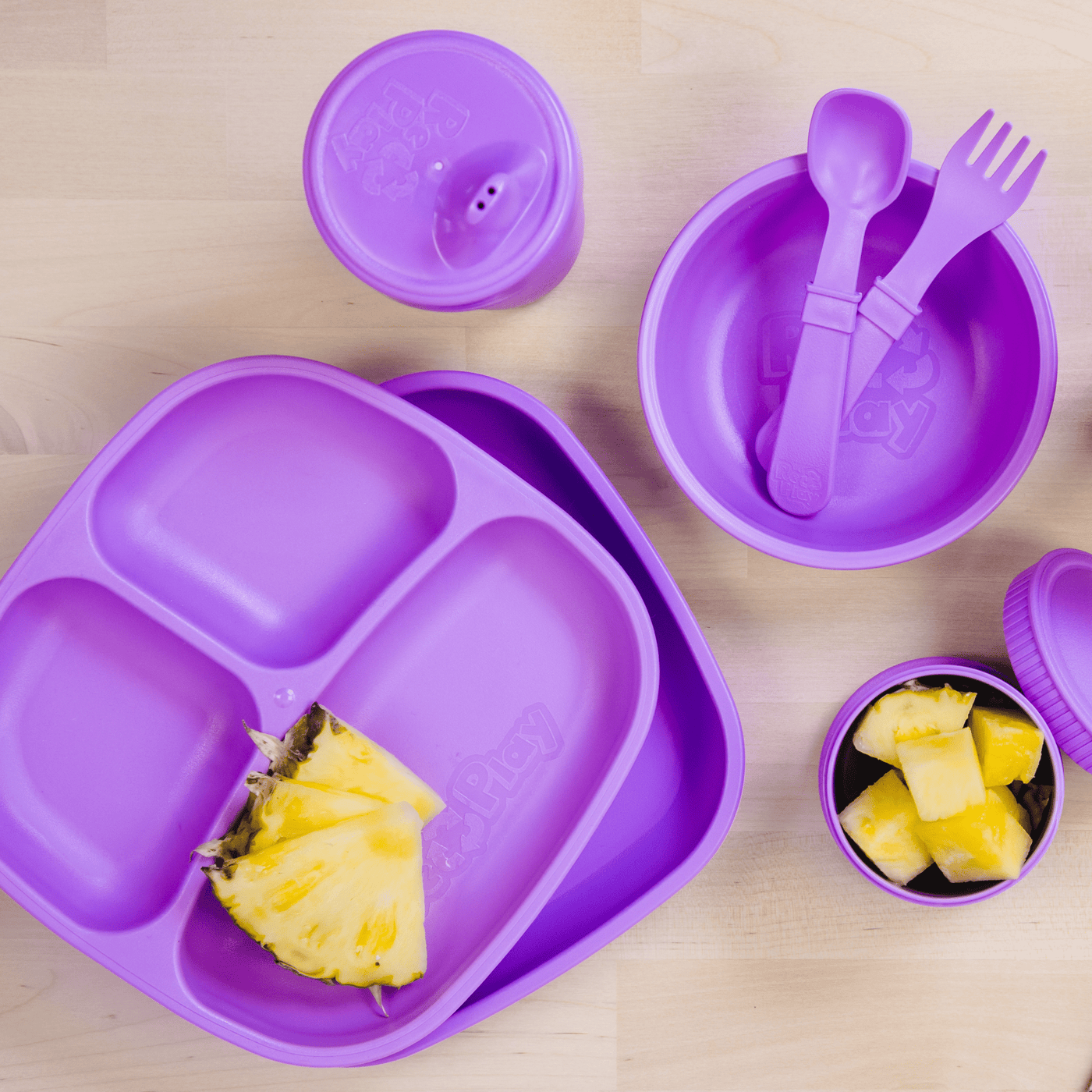 RePlay Recycled Snack Stack (2 Pods) - Purple - Mum Made YumBaby Tableware