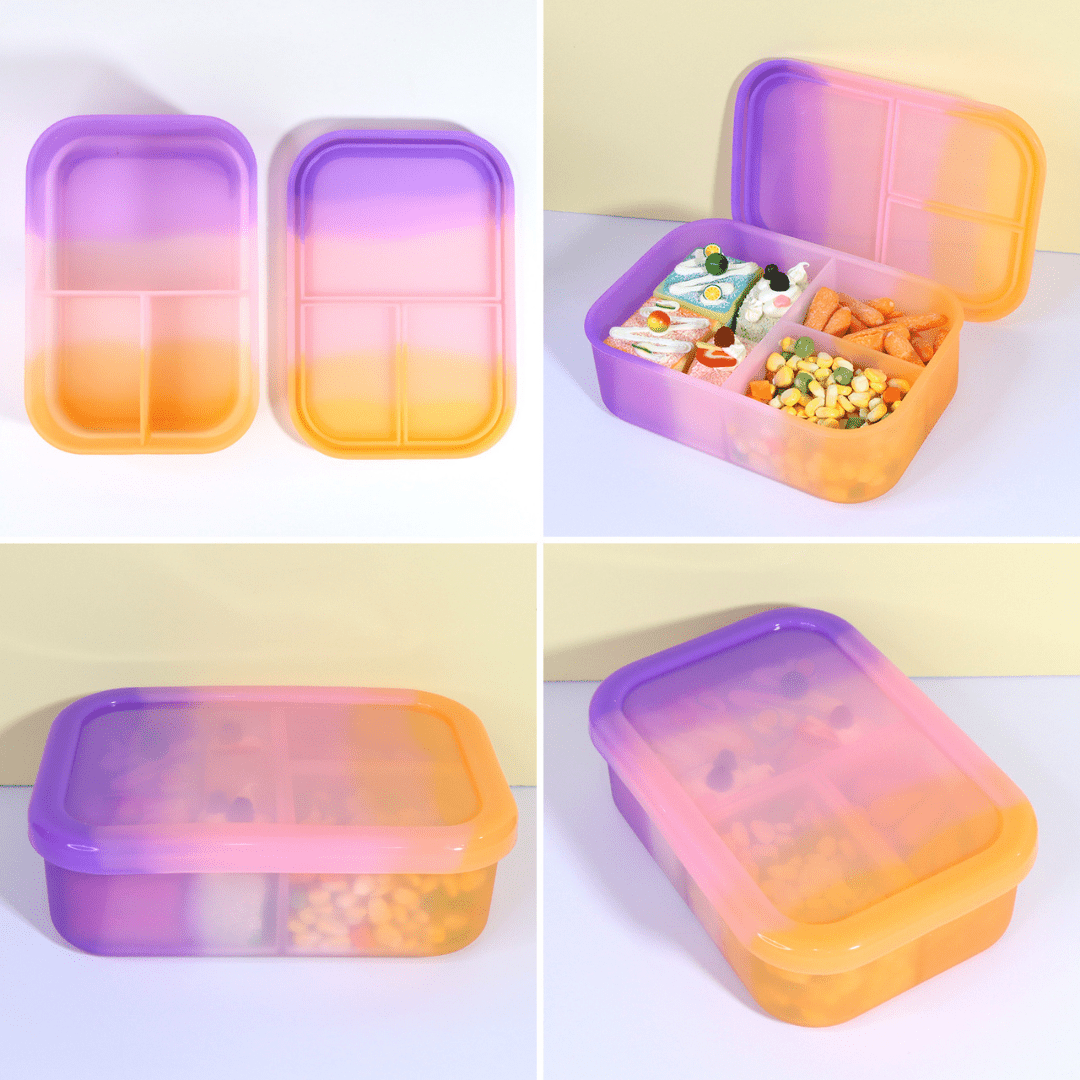 Silicone Bento Lunchbox - Pink Sunrise - Mum Made YumLunchbox