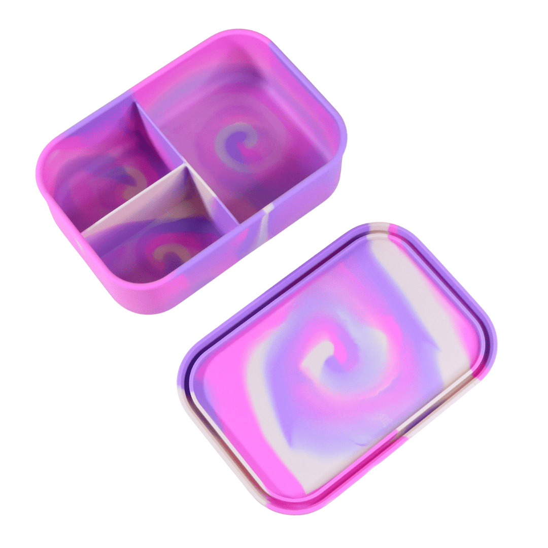 Silicone Bento Lunchbox - Pink Swirl - Mum Made YumLunchbox