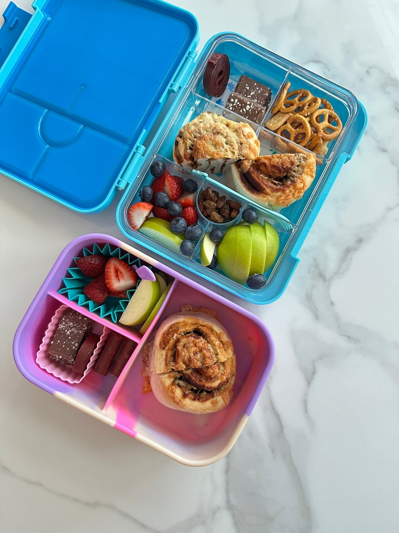 Silicone Bento Lunchbox - Pink Swirl - Mum Made YumLunchbox