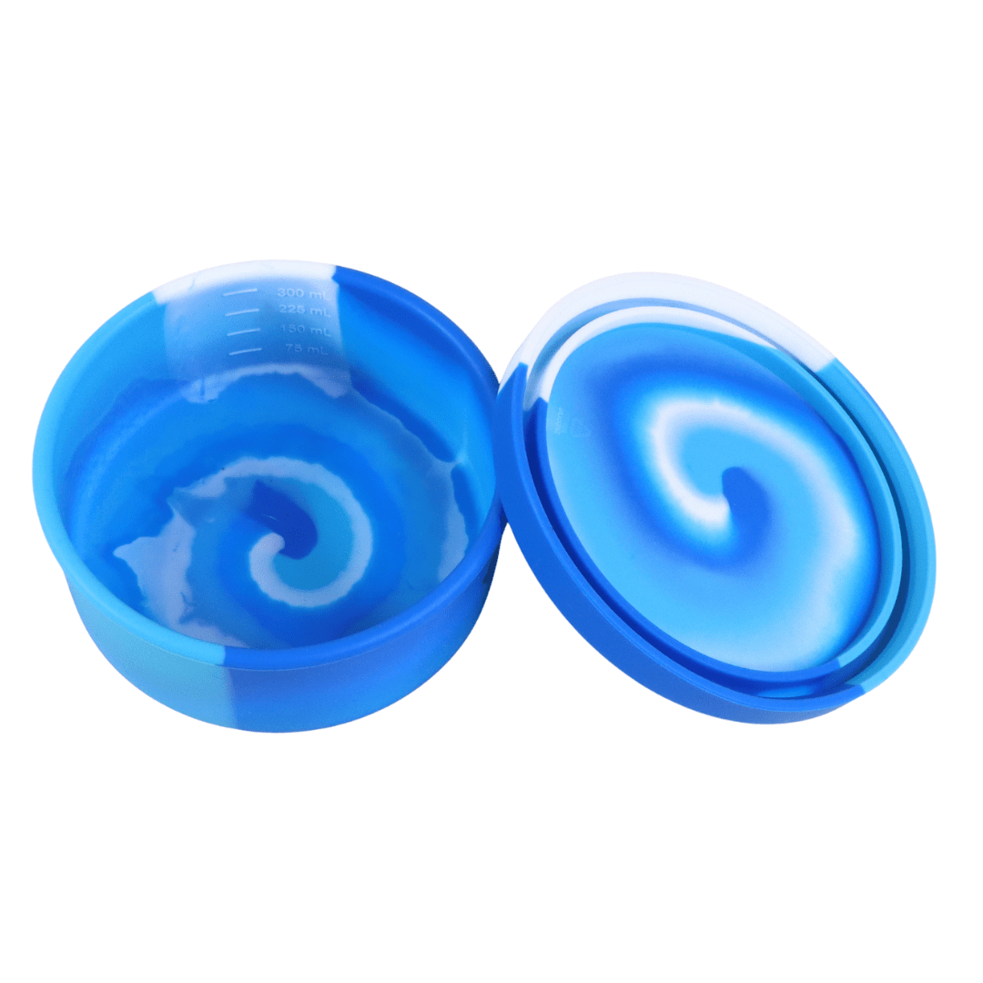 Silicone Snack Pot - Blue Swirl - Mum Made YumLunchbox