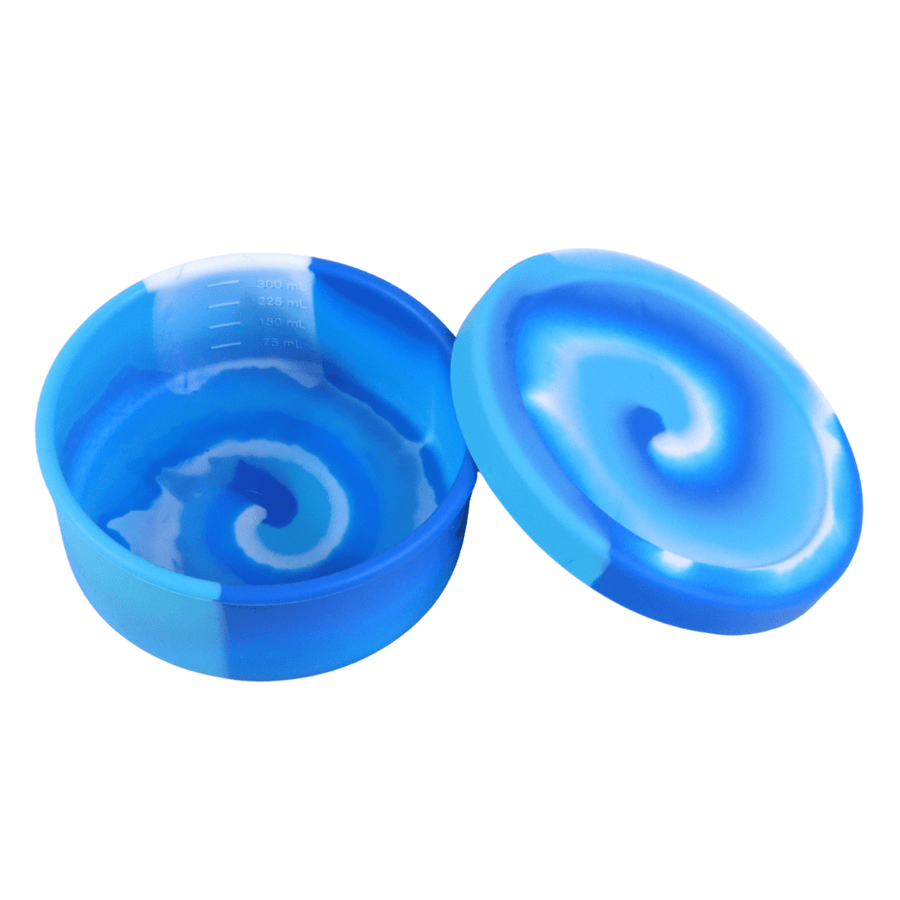 Silicone Snack Pot - Blue Swirl - Mum Made YumLunchbox
