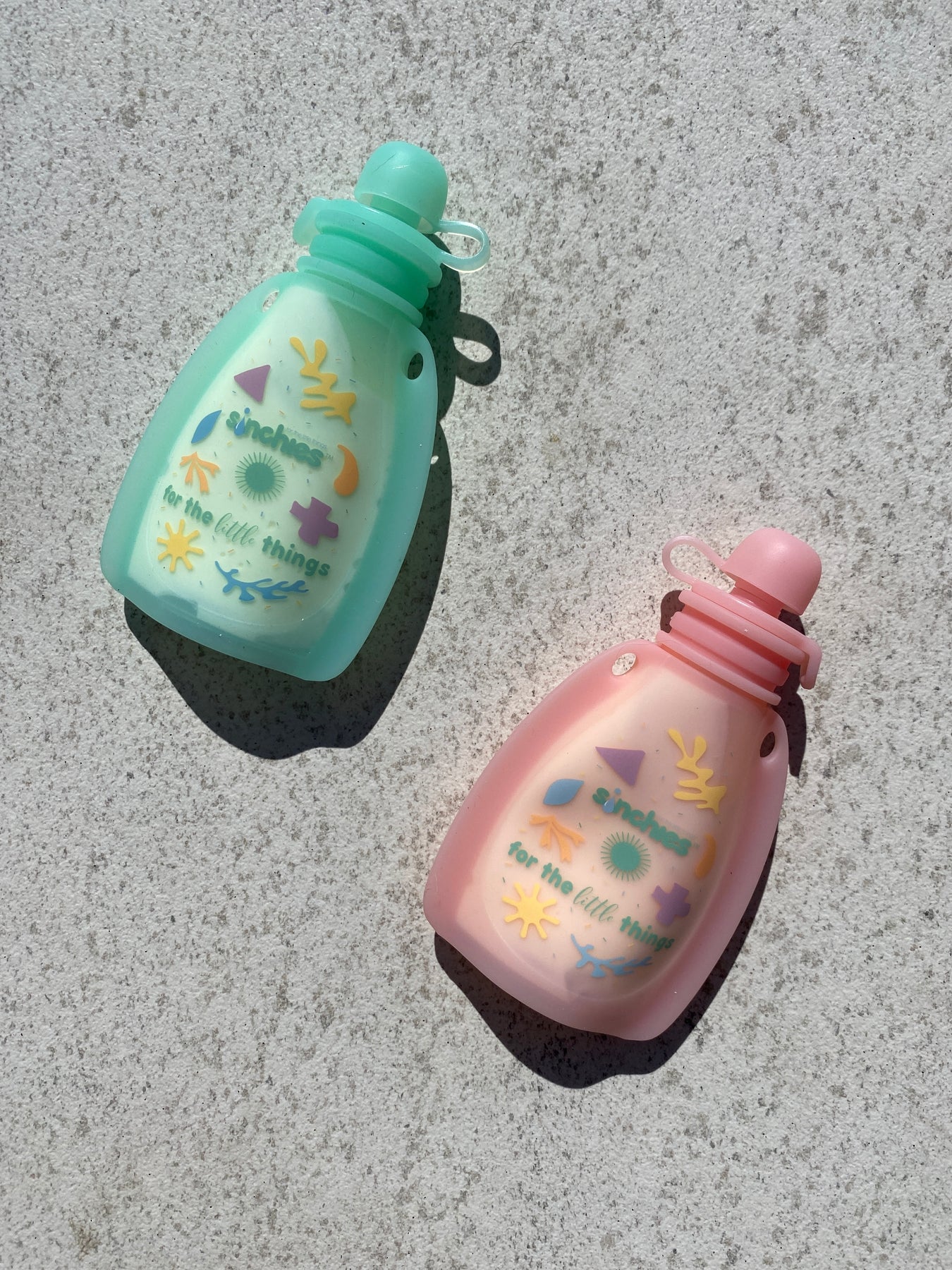 Sinchies 120ml Reusable Food Squeezy - Pack: 2 - Green Pastel - Mum Made YumLunchbox