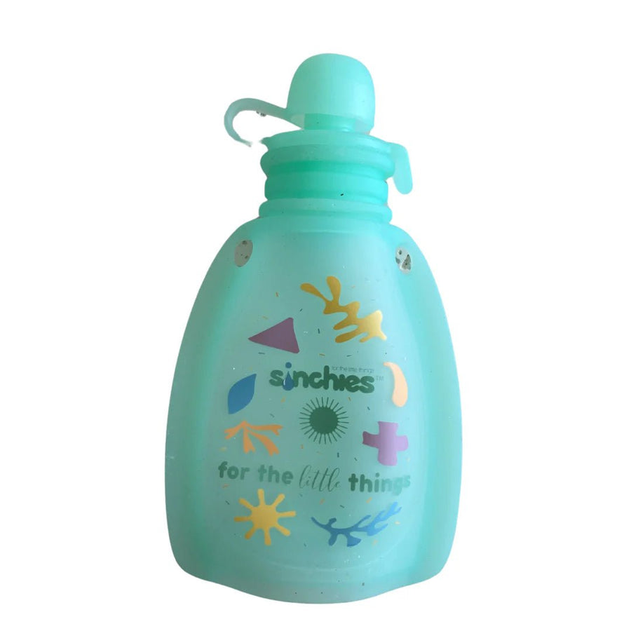 Sinchies 120ml Reusable Food Squeezy - Pack: 2 - Green Pastel - Mum Made YumLunchbox