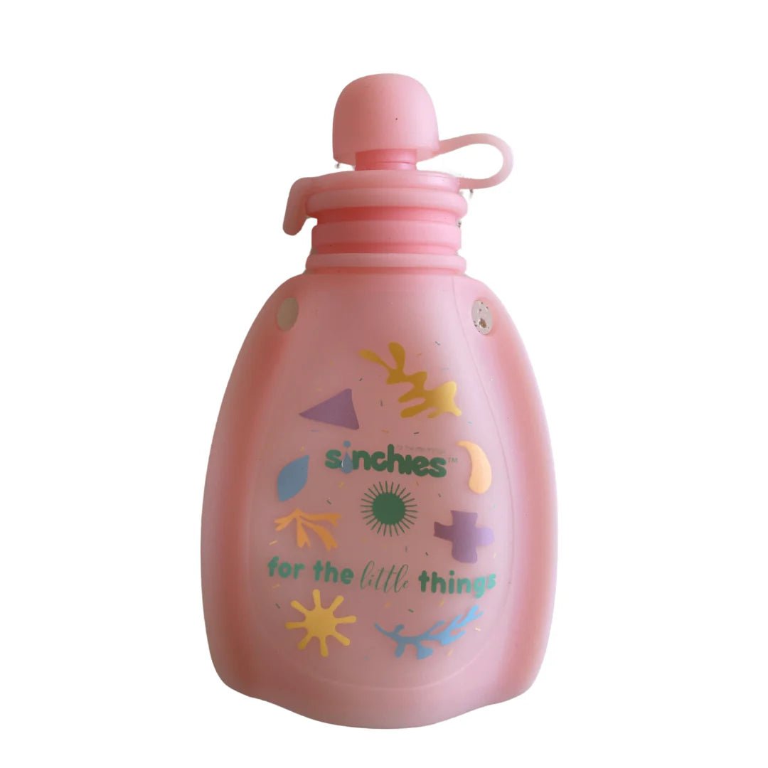 Sinchies 120ml Reusable Food Squeezy - Pack: 2 - Pink Pastel - Mum Made YumLunchbox