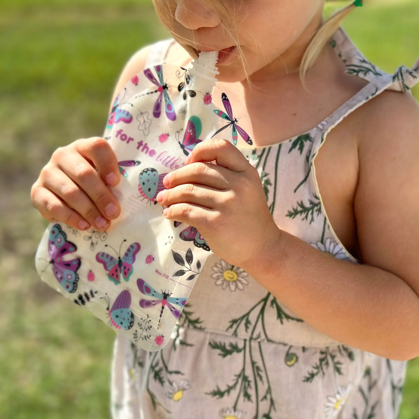 Sinchies 150ml Reusable Food Pouches - Flutterbys - Pack: 5 - Mum Made YumLunchbox
