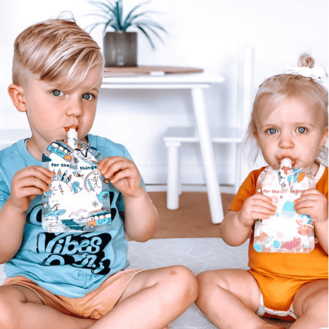 Sinchies 150ml Reusable Food Pouches - Flutterbys - Pack: 5 - Mum Made YumLunchbox