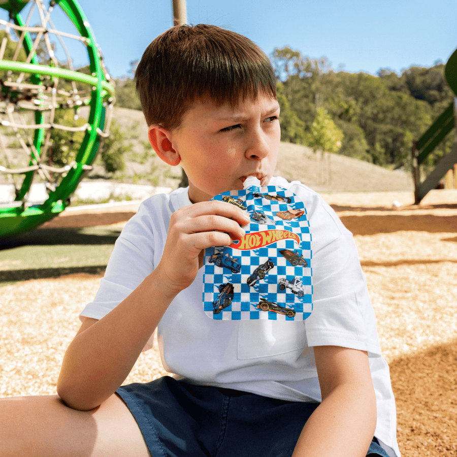 Sinchies 150ml Reusable Food Pouches - Hot Wheels Rapid Racer - Pack: 5 - Mum Made YumLunchbox