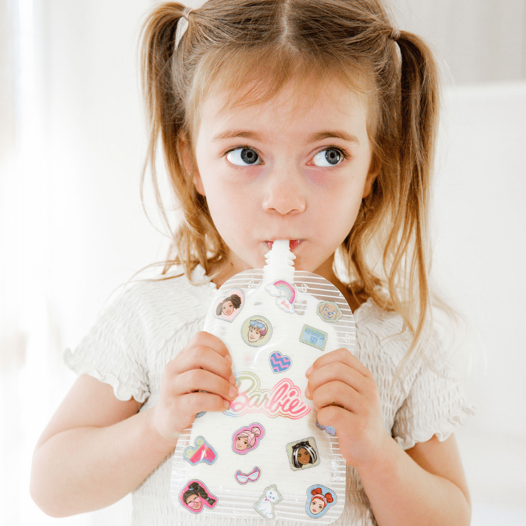 Sinchies 150ml Reusable Food Pouches - Team Barbie - Pack: 5 - Mum Made YumLunchbox