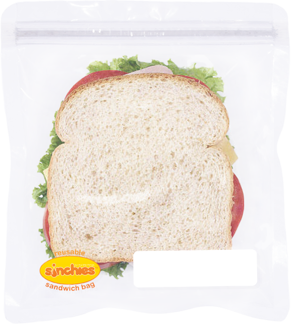 Sinchies Reusable Sandwich Bags - Clear Plain- Pack: 5
