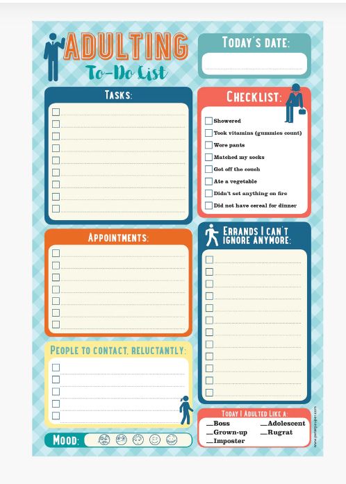 Adulting To-Do List Note Pad - 60 Sheets