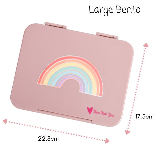 Bento COMBO Pack! Lunchbox (Large/ Peach Rainbow) + Drink Bottle