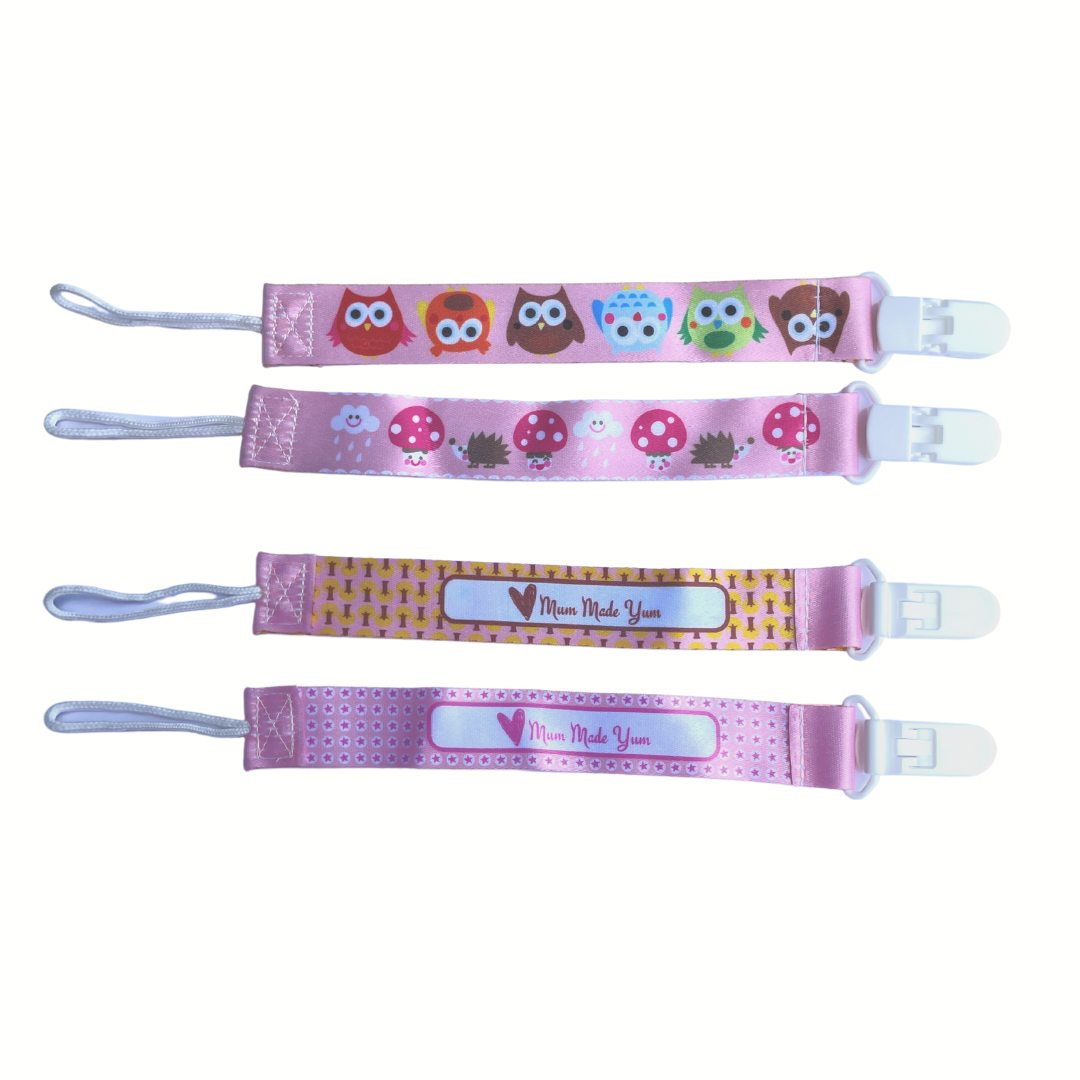 Baby Dummy Pacifier Clips-Pink