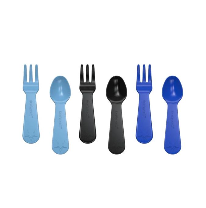 Lunch Punch Fork and Spoon Set Blue