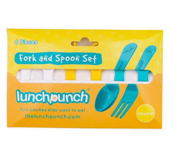 Lunch Punch Fork and Spoon Set Yellow