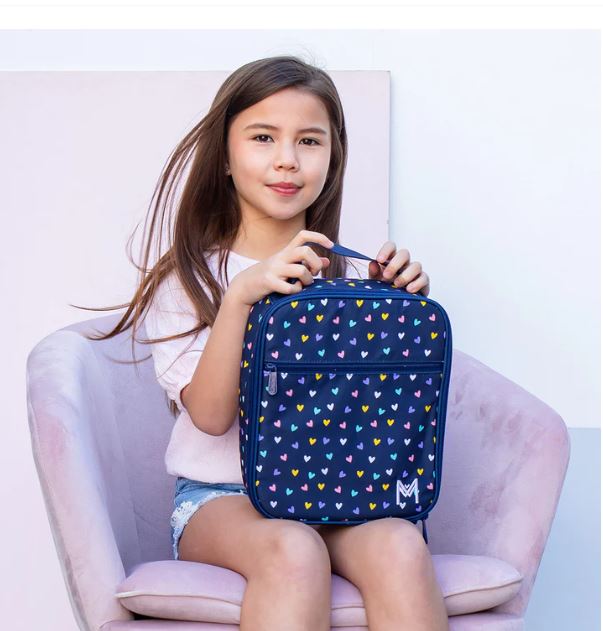 MontiiCo Large Insulated Lunch Bag - Hearts